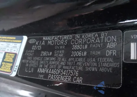 2015 Kia Forte Lx z USA, uszkodzony, nr VIN KNAFK4A60F5417576